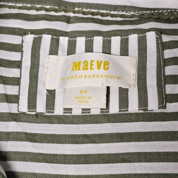 The Bennet Button Down Shirt by Maeve Women Size SP Green - Picture 10 of 14